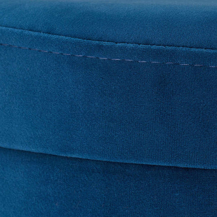 Tabouret en velours avec rangement Bleu