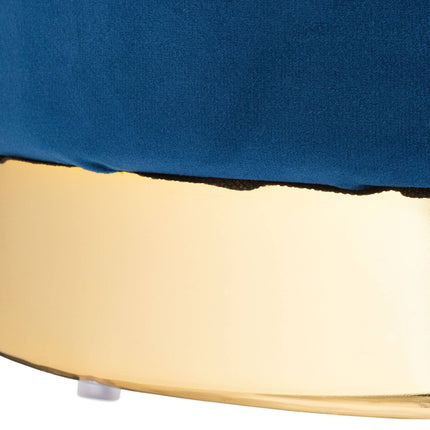 Tabouret en velours avec rangement Bleu