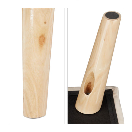 Tabouret en velours avec rangement