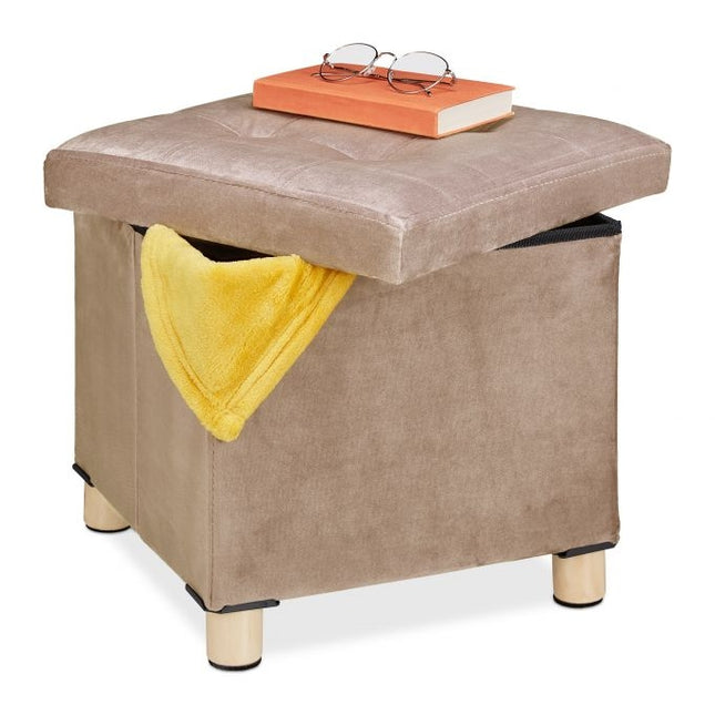 Tabouret en velours avec plateau