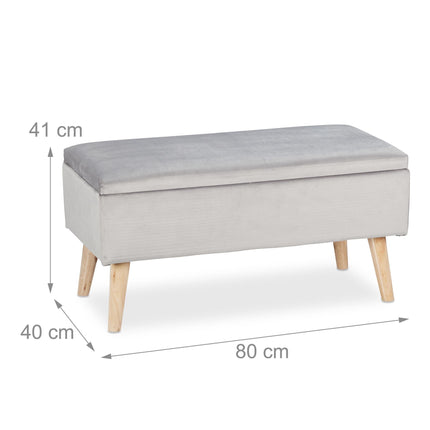 Banc de rangement en velours
