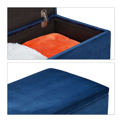 Banc de rangement en velours