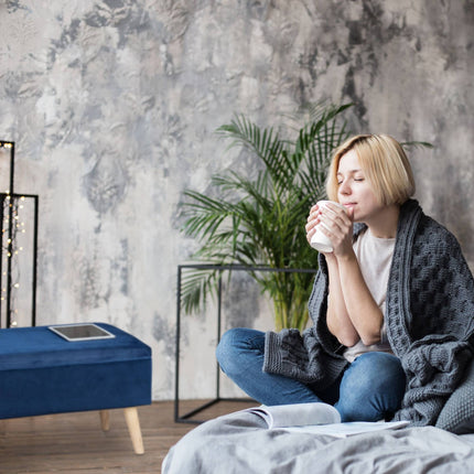 Banc de rangement en velours
