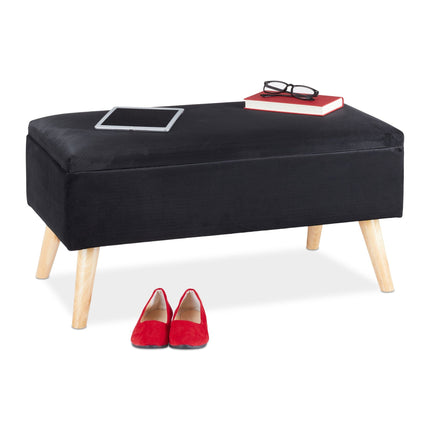 Banc de rangement en velours