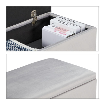 Banc de rangement en velours