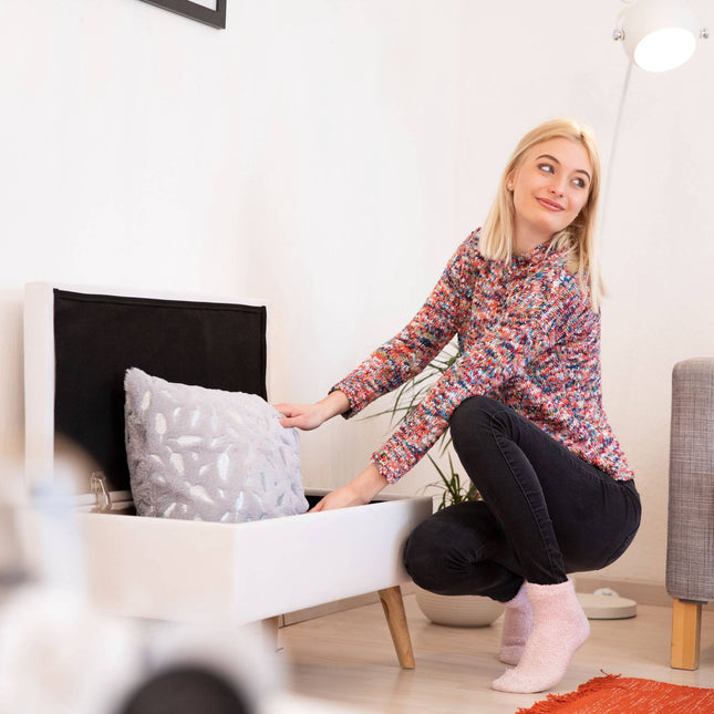 Sitzbank mit Stauraum aus Samt