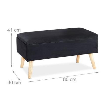 Banc de rangement en velours