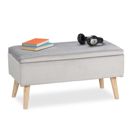 Banc de rangement en velours
