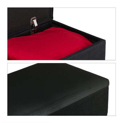 Banc de rangement en velours