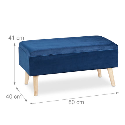 Banc de rangement en velours