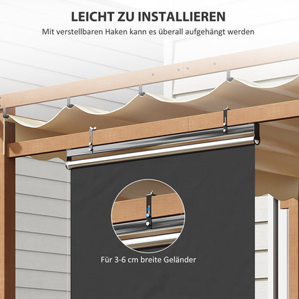 Balkon Sichtschutz, Sonnenfester Polyester Vorhang, dunkelgrau