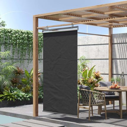 Balkon Sichtschutz, Sonnenfester Polyester Vorhang, dunkelgrau