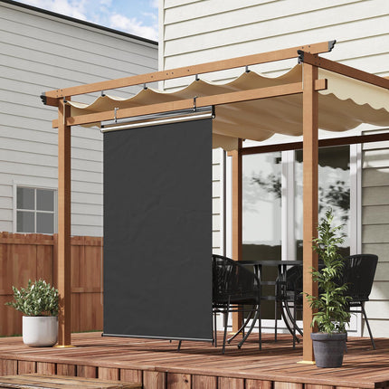 Balkon Sichtschutz, Sonnenfester Polyester Vorhang, dunkelgrau