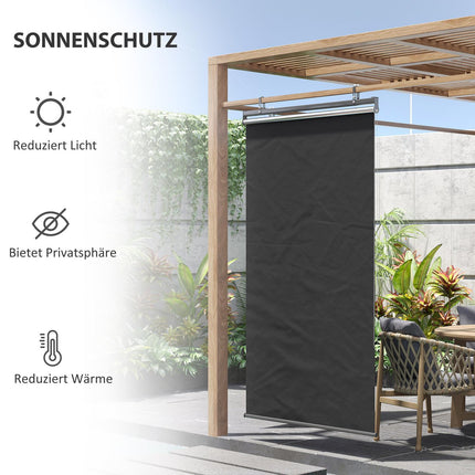 Balkon Sichtschutz, Sonnenfester Polyester Vorhang, dunkelgrau