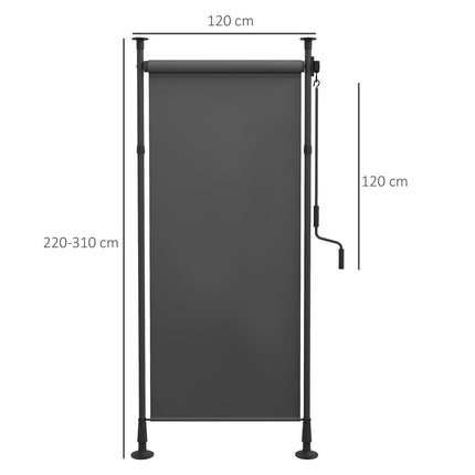 Wetterbeständiges Outdoor-Rollo, Sonnenschutz aus Polyester, 120-310cm