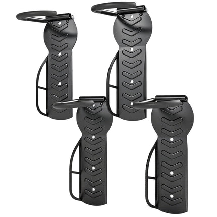 Ensemble de 4 supports muraux verticaux pour vélo avec capacité de charge de 30 kg, support mural pour vélo pliable pour 4 vélos, support à vélo pour vélos de course, suspension de vélo VTT électrique pour garage, noir Aosom