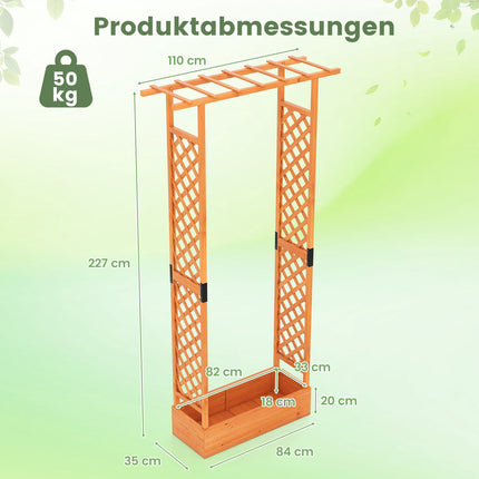 Vertikales Hochbeet mit Rankgitter und Dach, Orange