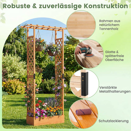 Vertikales Hochbeet mit Rankgitter und Dach, Orange