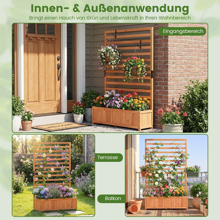 Vertikaler Fichten-Pflanzkasten mit Spalier & Drainage