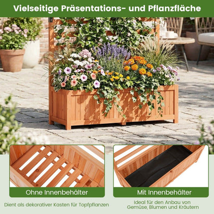 Vertikaler Fichten-Pflanzkasten mit Spalier & Drainage