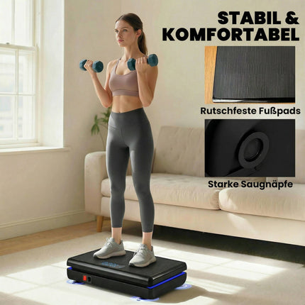 Vibrationsplatte mit 120 Stufen, Widerstandsbändern, LED-Anzeige