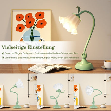 Vintage Nachttischlampe mit Maiglöckchenschirm