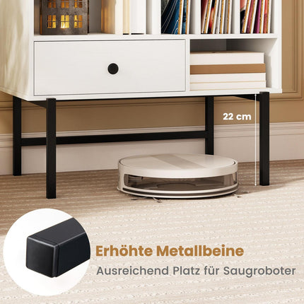 Schallplattenspieler-Ständer mit Stauraum, Weiß, 70x36x80 cm