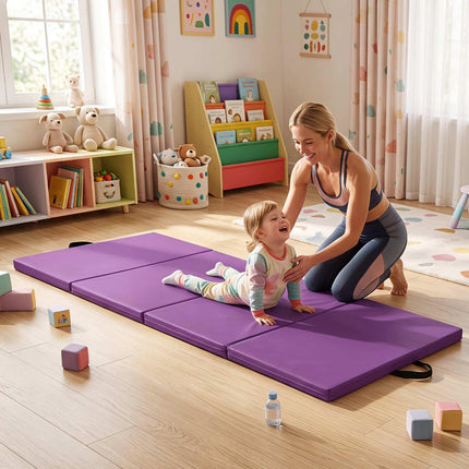 Violette, faltbare Gymnastikmatte 240x120cm mit Griffen