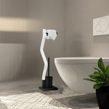 WC-Stuhl schwarz/weiß