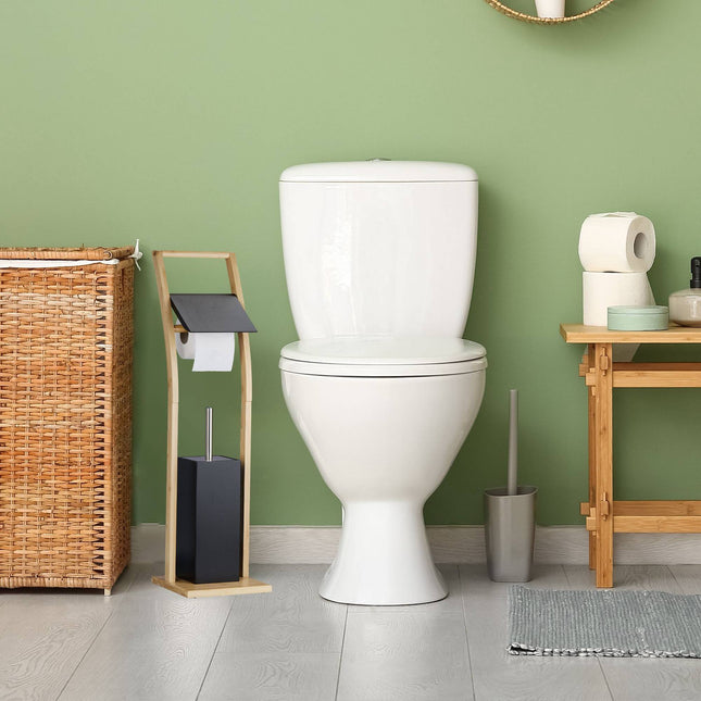 WC-Stuhl in Bambus schwarz