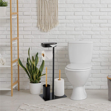 Chaise de WC avec étagère en bambou et fer