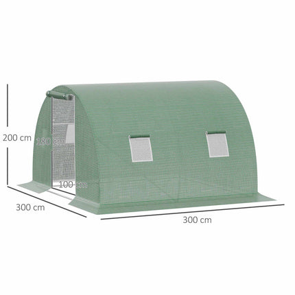 Serre intérieure avec fenêtres, 3 x 3 m, vert foncé