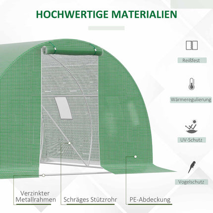 Serre intérieure avec fenêtres, 3 x 3 m, vert foncé