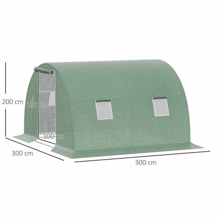 Serre intérieure avec fenêtres, 3 x 3 m, vert foncé