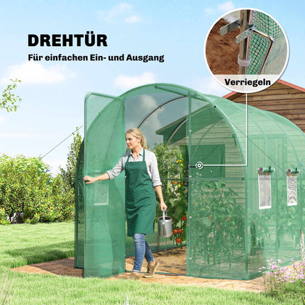 Serre tunnel de plain-pied, 2 x 3 m, couverture en polyéthylène, structure en acier