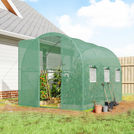 Serre tunnel de plain-pied, 2 x 3 m, couverture en polyéthylène, structure en acier