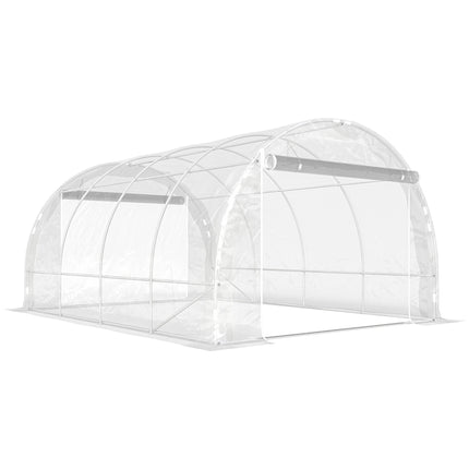 Serre tunnel de jardin, structure en acier, bâche en polyéthylène anti-UV