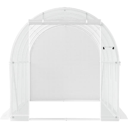 Walk-In Tunnel Greenhouse 15 x 6.5 x 7 Ft; 2 Doors, 8 Windows