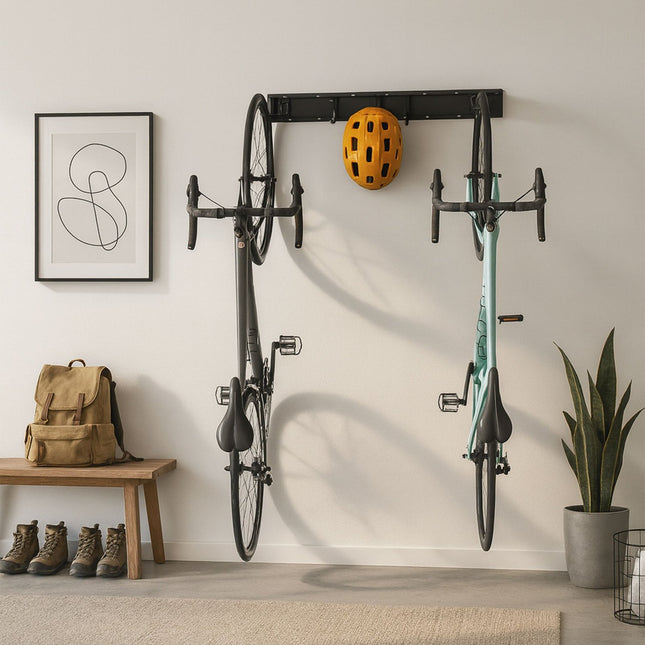 Support mural pour vélos avec rails - Peut contenir plusieurs vélos