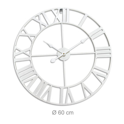 Horloge murale, chiffres romains, diamètre 60 cm