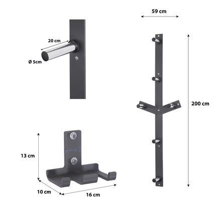 Ensemble de supports muraux - Support de barre et support de poids
