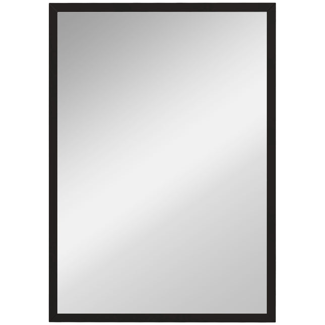 Miroir mural, 50 x 70 cm, cadre en MDF noir, installation facile