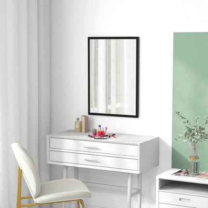 Miroir mural, 50 x 70 cm, cadre en MDF noir, installation facile