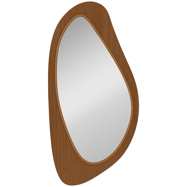 Miroir mural avec cadre en placage de pin, 91,5 x 45 cm