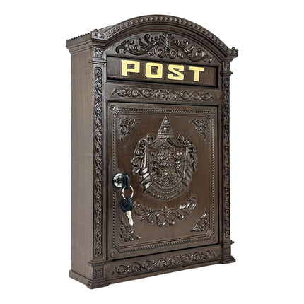 Boîte aux lettres murale - Aluminium moulé antique, format A4