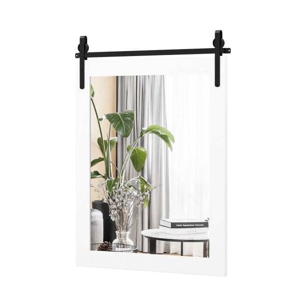 Miroir mural 30 x 22 pouces, cadre en bois blanc