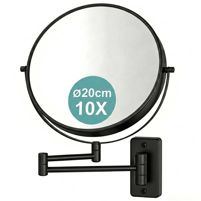 Miroir grossissant mural x10, pivotant double face
