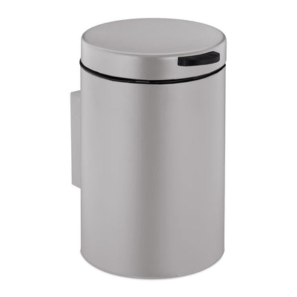 Poubelle de salle de bain murale, 3 L, couvercle à fermeture automatique