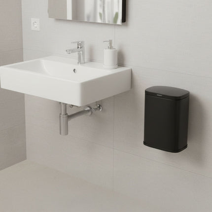 Poubelle de salle de bain murale, 3 L, couvercle à fermeture douce
