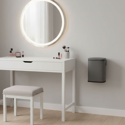 Poubelle de salle de bain murale, 3 L, couvercle à fermeture douce